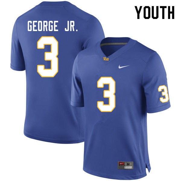 Youth #3 Jeff George Jr. Pitt Panthers College Football Jerseys Sale-Royal